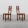 Two Mid-Century Modern Brutalist Oak and Wicker Chairs, 1960