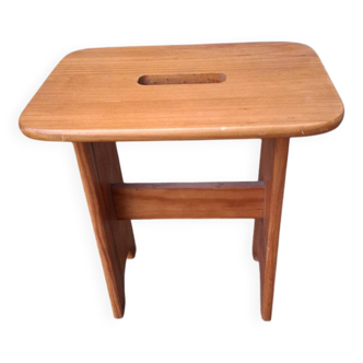 Vintage pine stool, side table