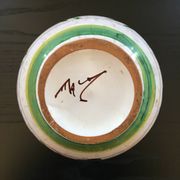 Signed floral decoration vase