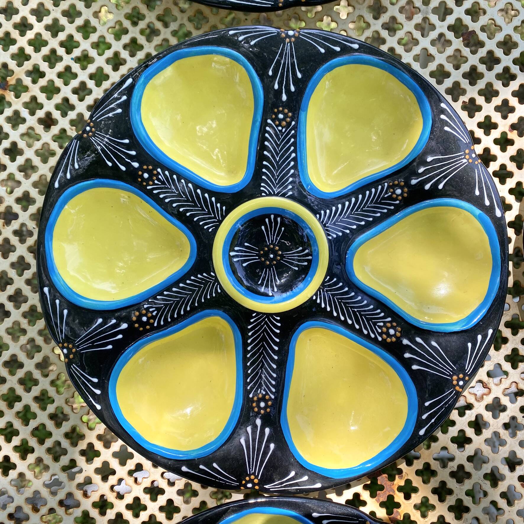 Oyster plates Quimper tableware or wall decoration