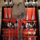 Stainless steel dessert/coffee service with 18 pieces. Rostfrei. Pink shape