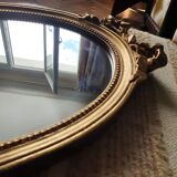 Oval mirror in wood and stucco 33x49cm