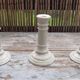 Set of 3 earthenware candlesticks from Villenauxe