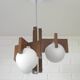 Suspension vintage brutaliste en bois, style moderne du milieu du siècle, Yougoslavie, années 1970