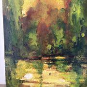 Reflets d’automne, huile sur toile signée 1974