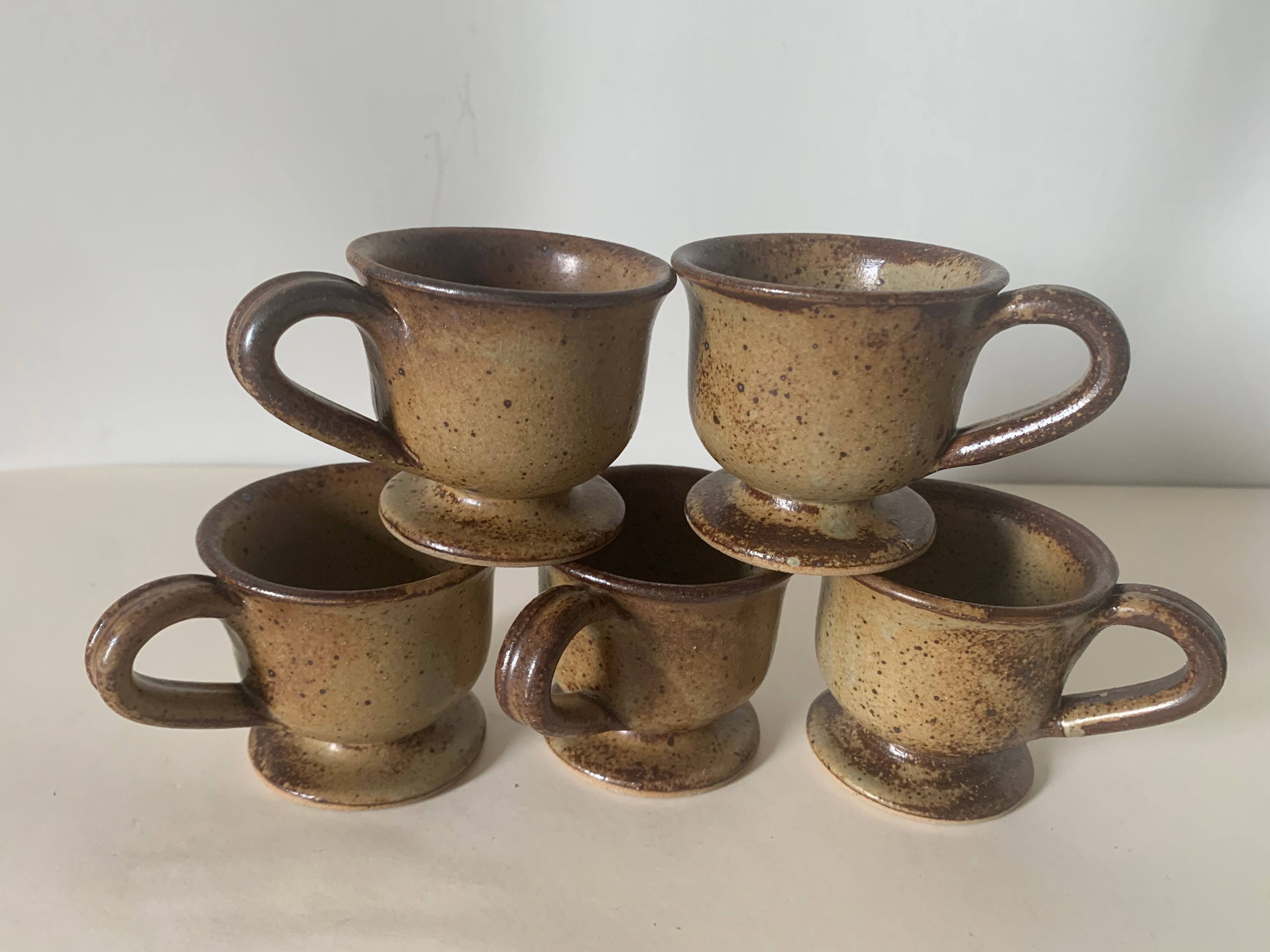 5 stoneware cups