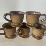 5 stoneware cups