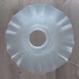 Pair of Art Nouveau 1900 frosted glass ceiling lights and their base