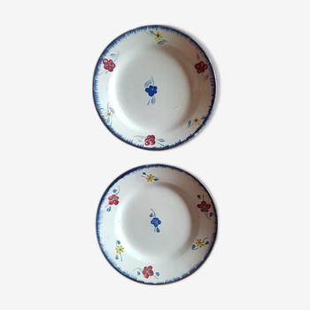 Lot de 2 assiettes Digoin Sarreguemines modèle Mary Lou