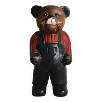 Hand-painted wooden bear