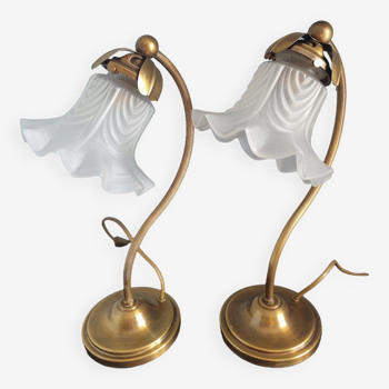 Set of two vintage gooseneck lamps