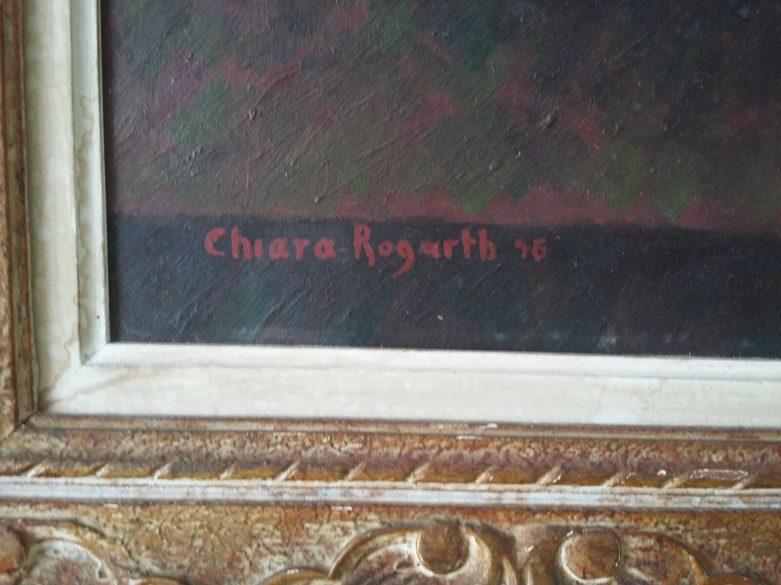 Oil on panel signed 79 cm x 69 cm