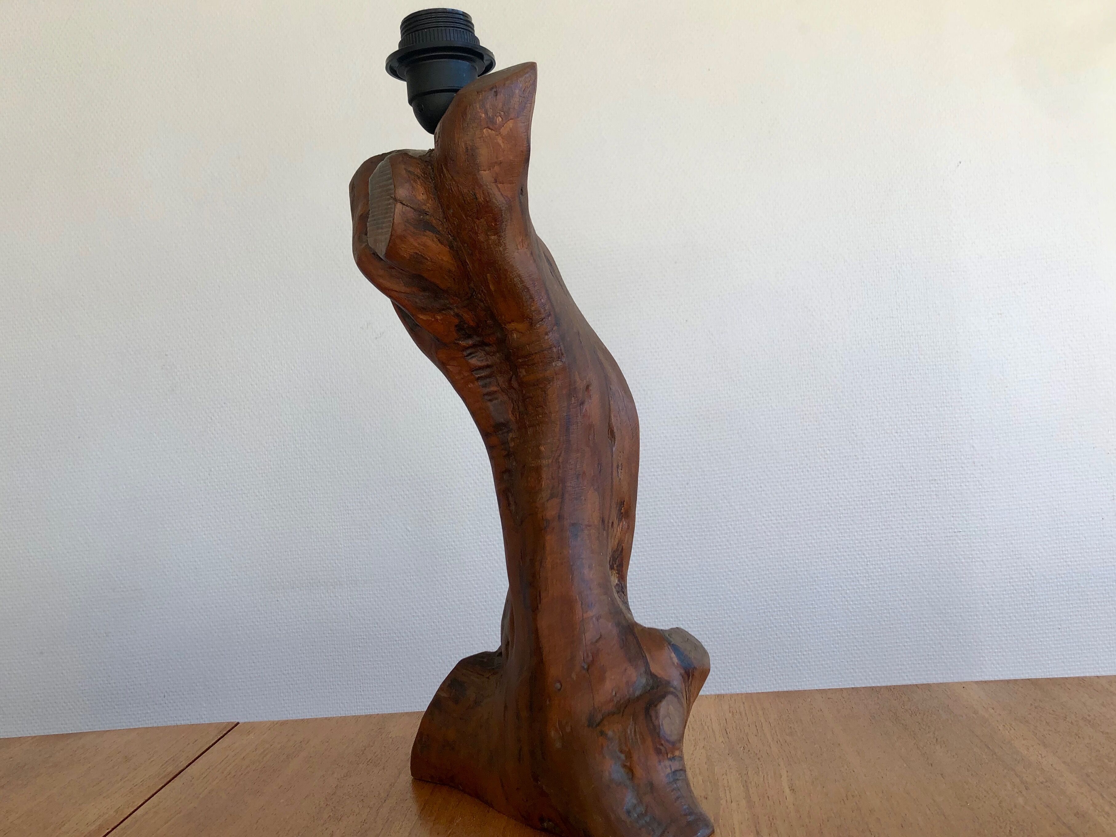 Anthropomorphic wooden lamp foot