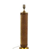 Hollywood regency brass and Vienna straw lamp base, Italy 1970's