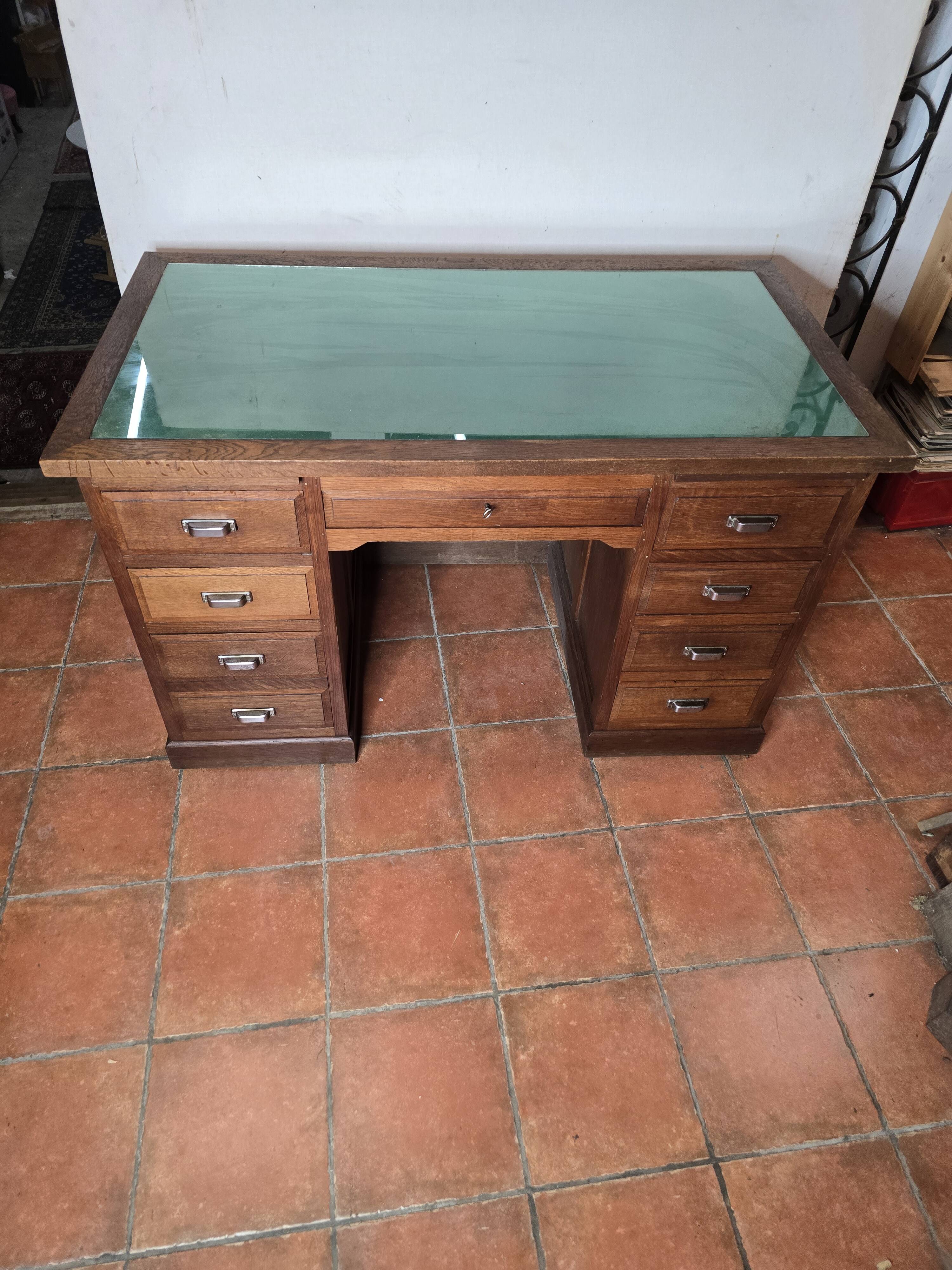 Solid oak minister's desk