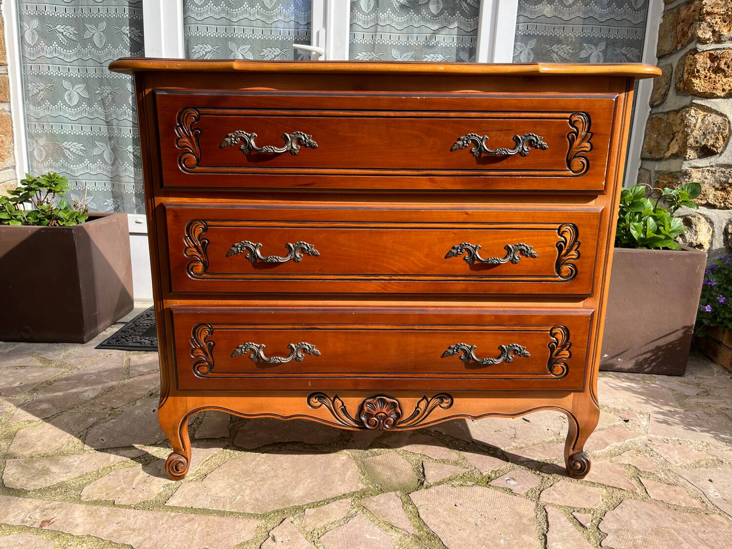 Three-drawer cherry chest of drawers