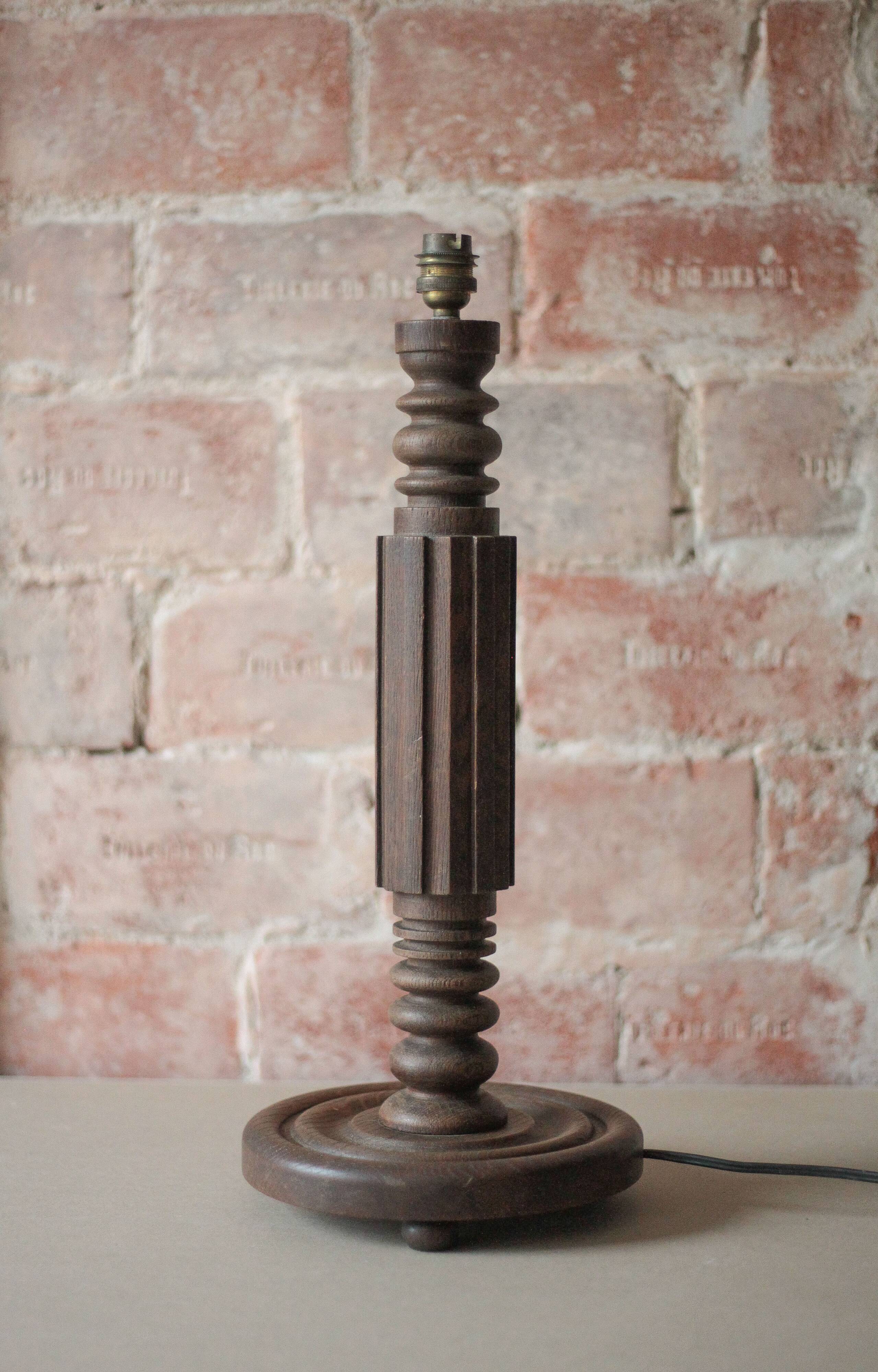 Lampe vintage, pied de lampe vintage, lampe de chevet bois, lampe à poser