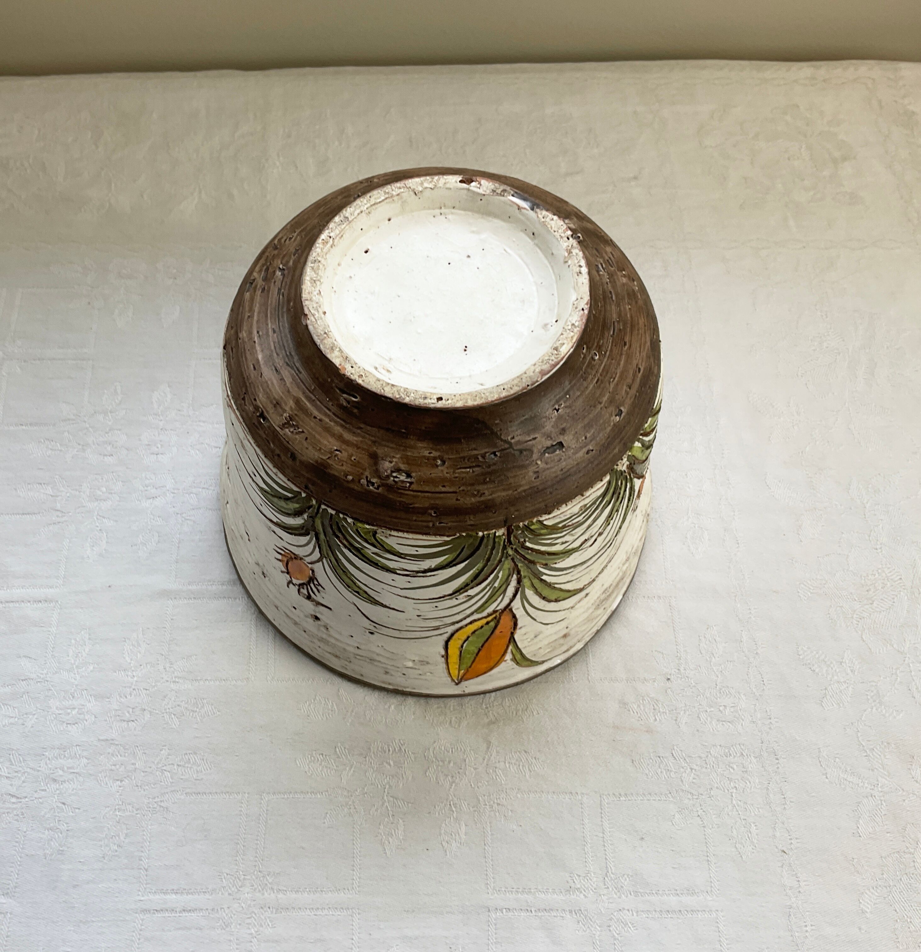 Hand-painted ceramic pot cover