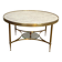 Neoclassical Round Coffee Table in Brass with Beaded Gallery. Marble Top