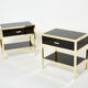 Pair of brass lacquered bedside tables by Michel Pigneres 1970