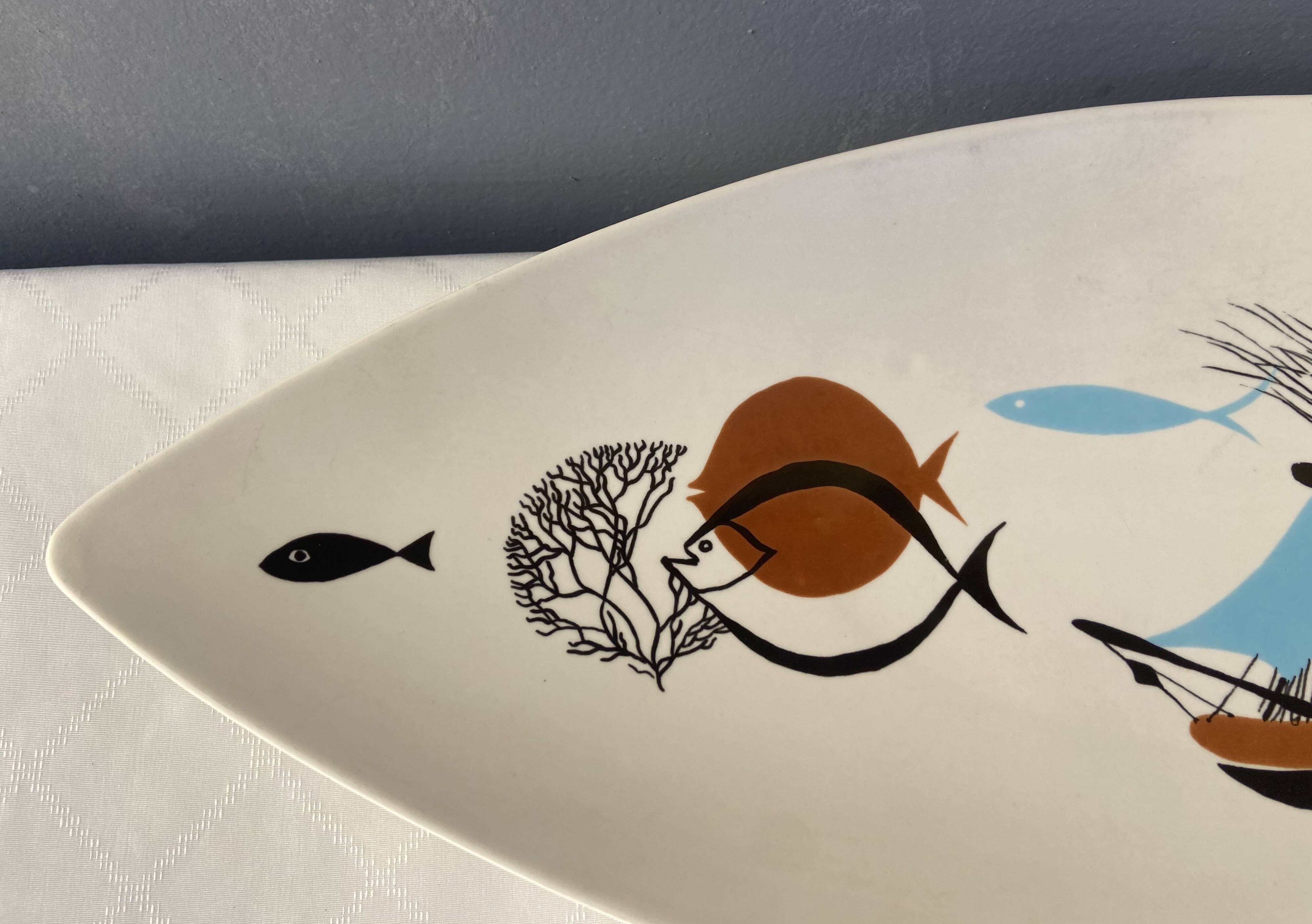 Ceramic tray "Salins" from the 1960s