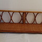 Pair of bamboo and rattan shelves