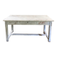 Farmhouse table 6 people white patinated in rectangular solid oak