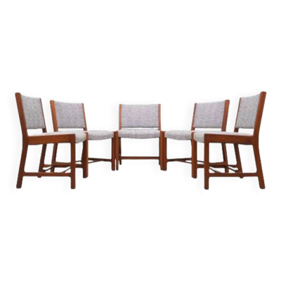 Ensemble de cinq chaises en teck, design danois, années 1970