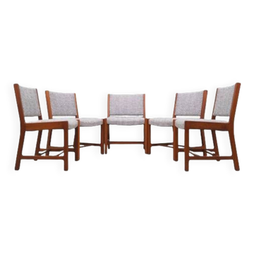 Set of five teak chairs, Danish design, 1970s, production: Denmark