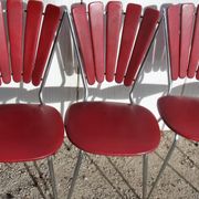 Set of 5 chairs the lag Soudexvinyl 1970 in leatherette Burgundy