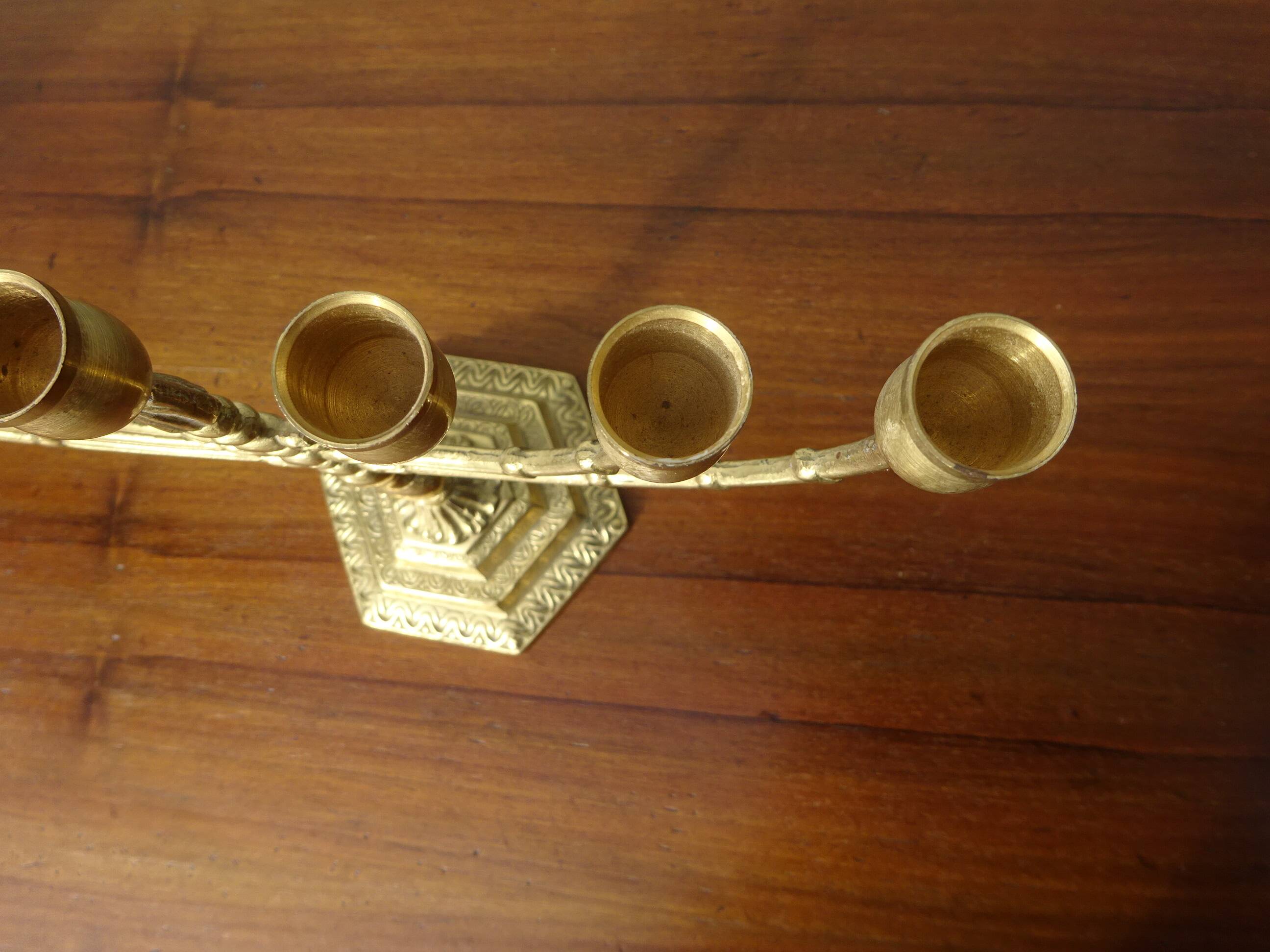 Golden brass chandelier from Israel
