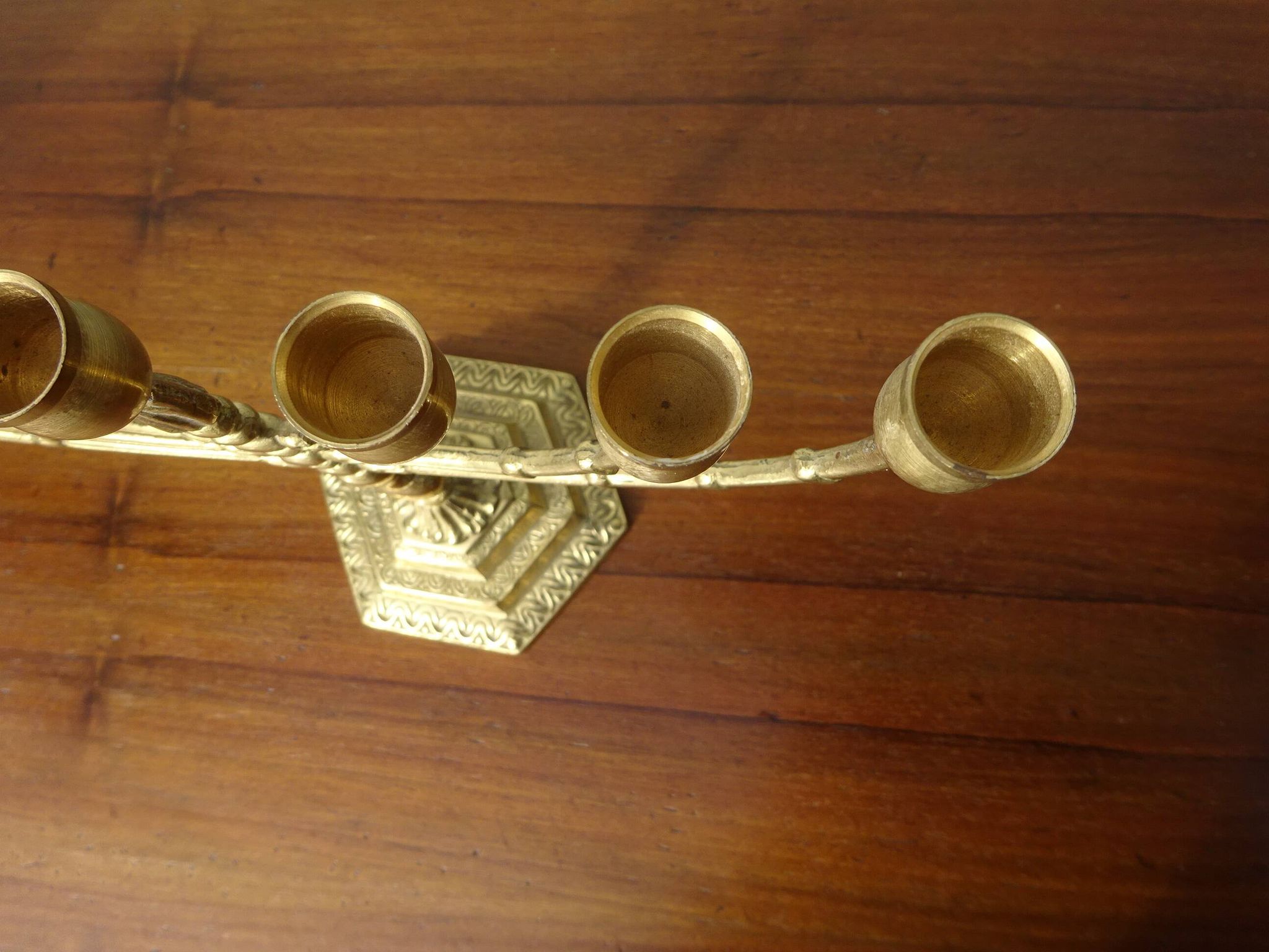Chandelier d'Israël en laiton doré
