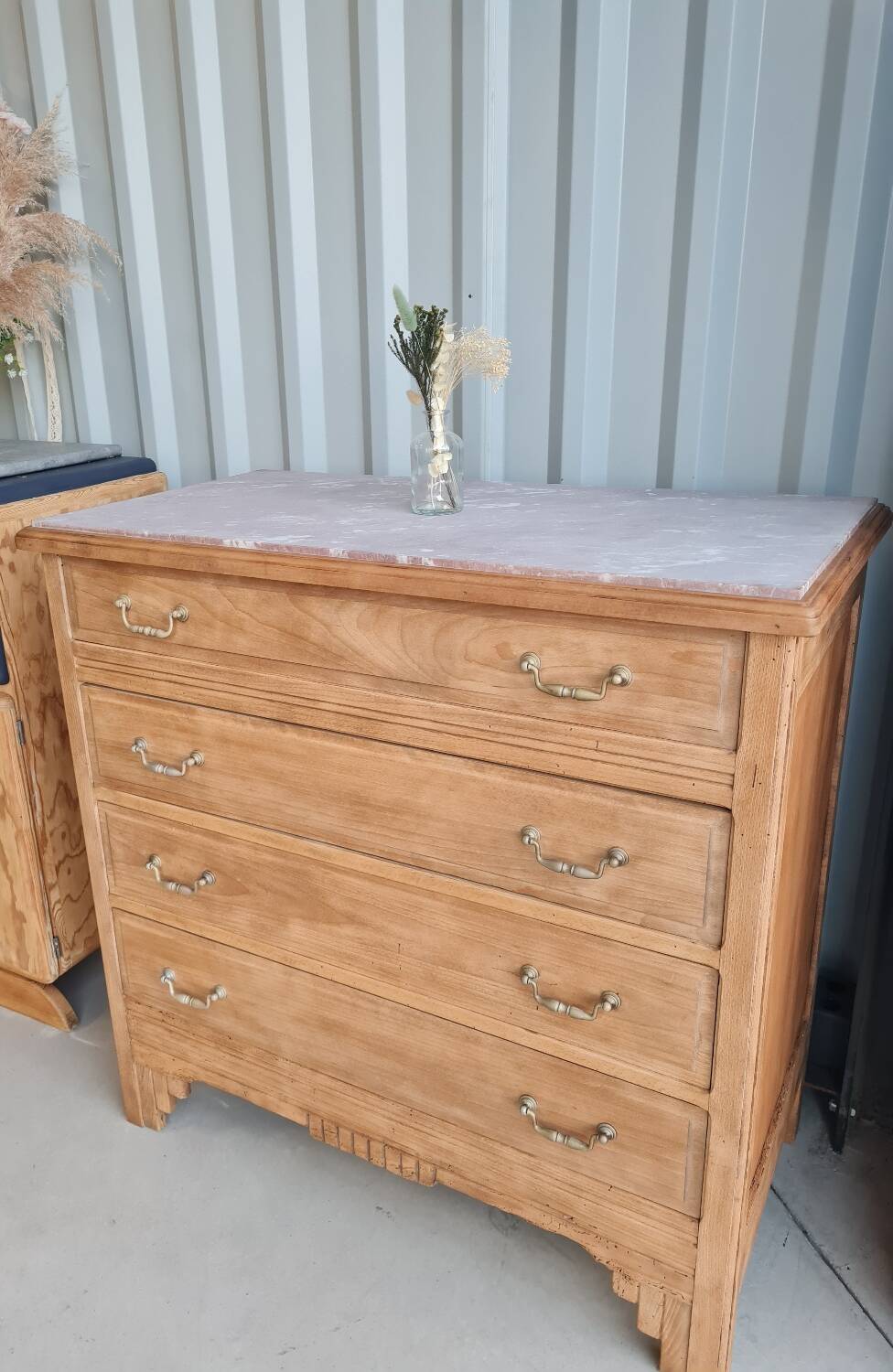 Commode art déco vintage bois massif