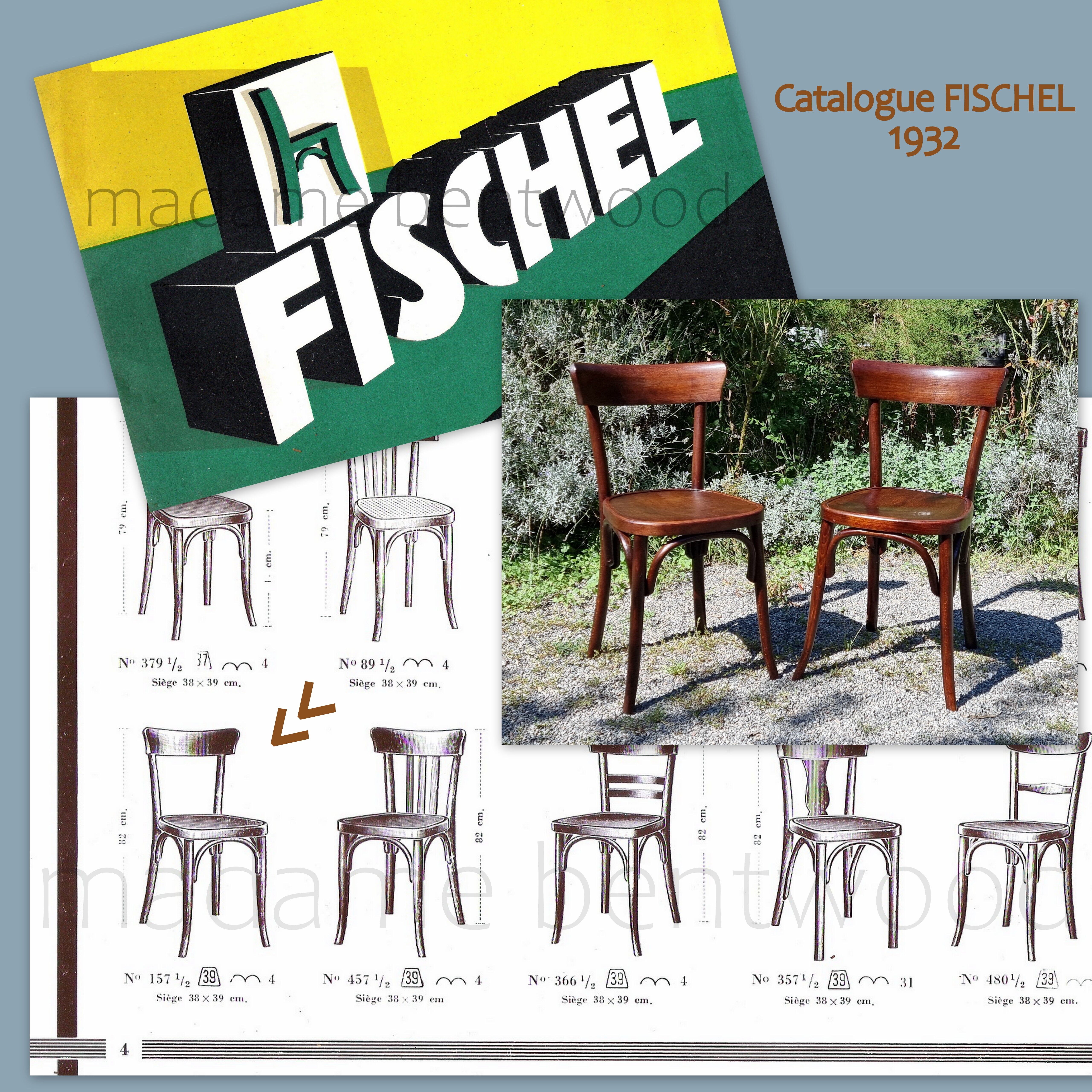 2 Fischel bistro chairs from the 30s