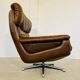 Vintage Danish mid-century leather swivel egg chair by Bramin 1970s
