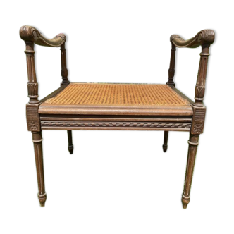 Louis XVI-style walnut bench and cannage