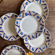Set of 8 antique flat plates - Canada from Moulin des Loups