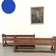 Pair of communal benches in solid oak, 1950s.