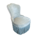 Fauteuil crapaud velours bleu pastel