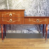 Vintage side table in varnished wood