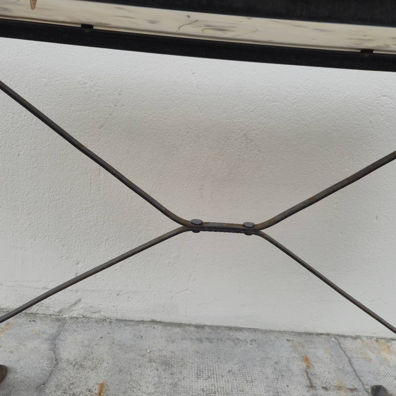 Antique cast iron and marble bistro restaurant table