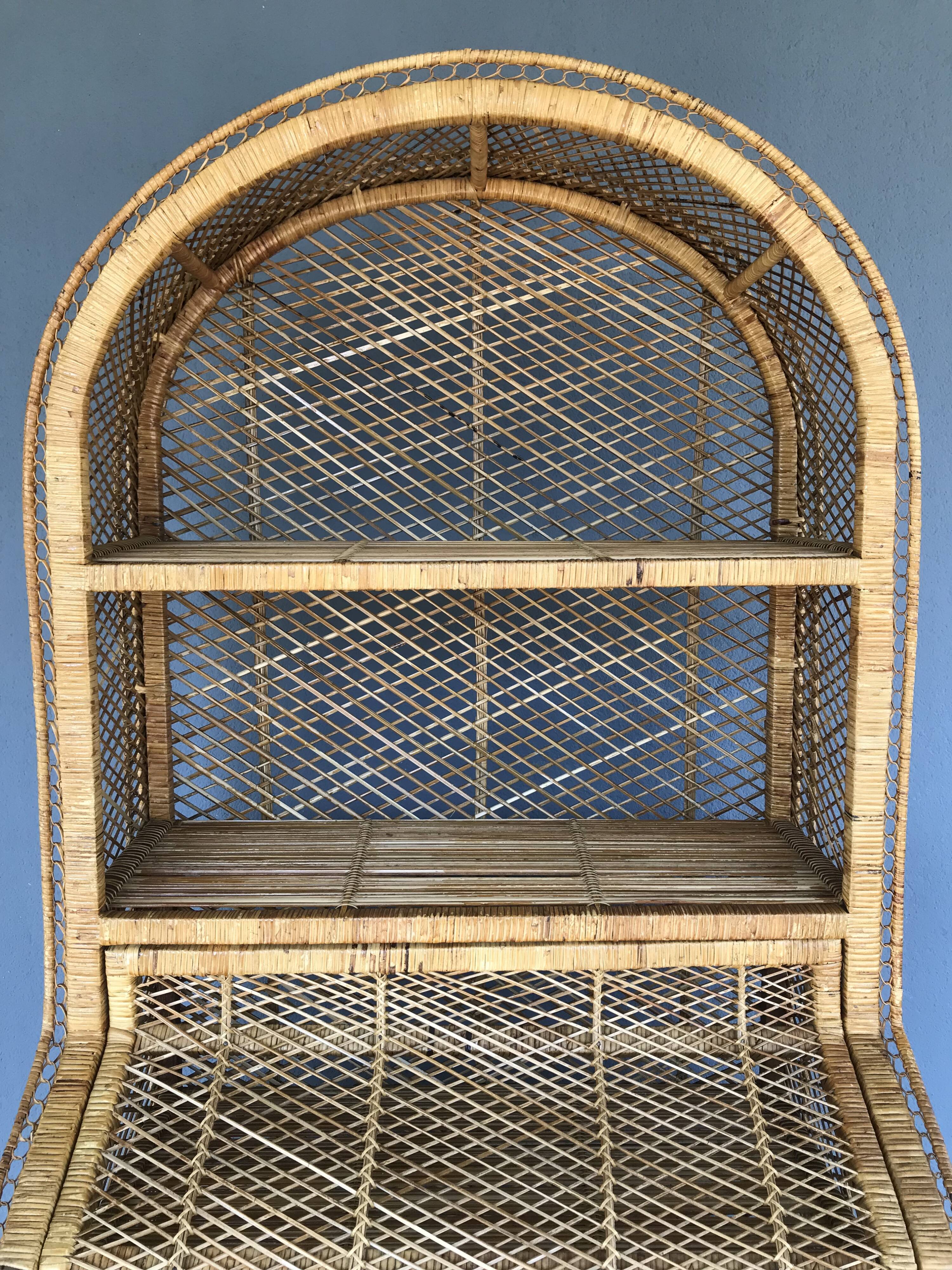 Vintage rattan bookcase