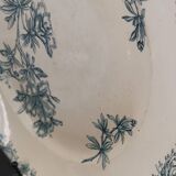 Old round ceramic dish from Sarreguemines Flore model