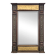Renaissance-style mirror in wood and copper with a craftsmanship theme.