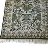 Tapis laine vert floral traditionnel nouée à la main - 165x90cm