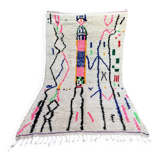 Handmade Berber wool rug: Moroccan Azilal style, colorful pattern