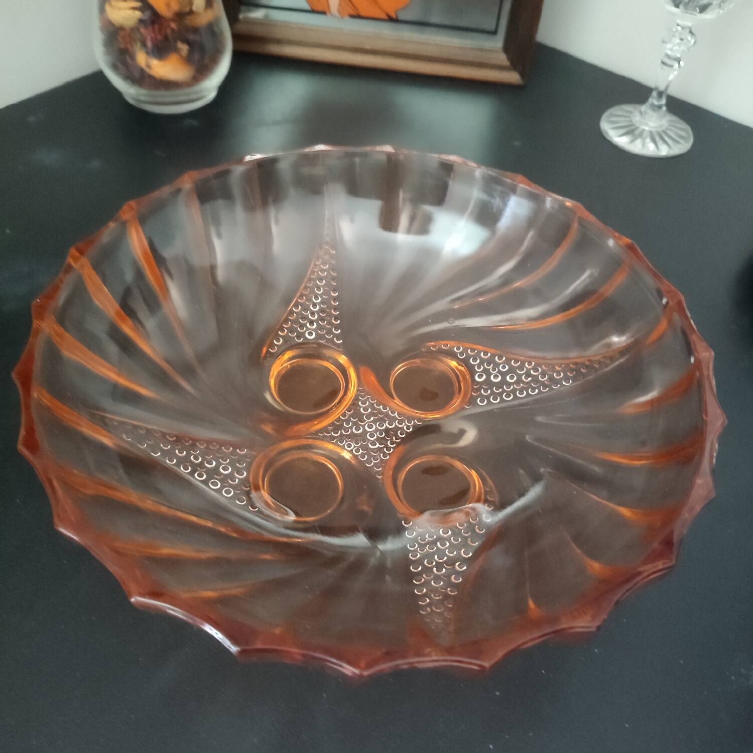 Art Deco glass cup by Rosaline France
