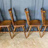 Four western solid wood chairs 1970