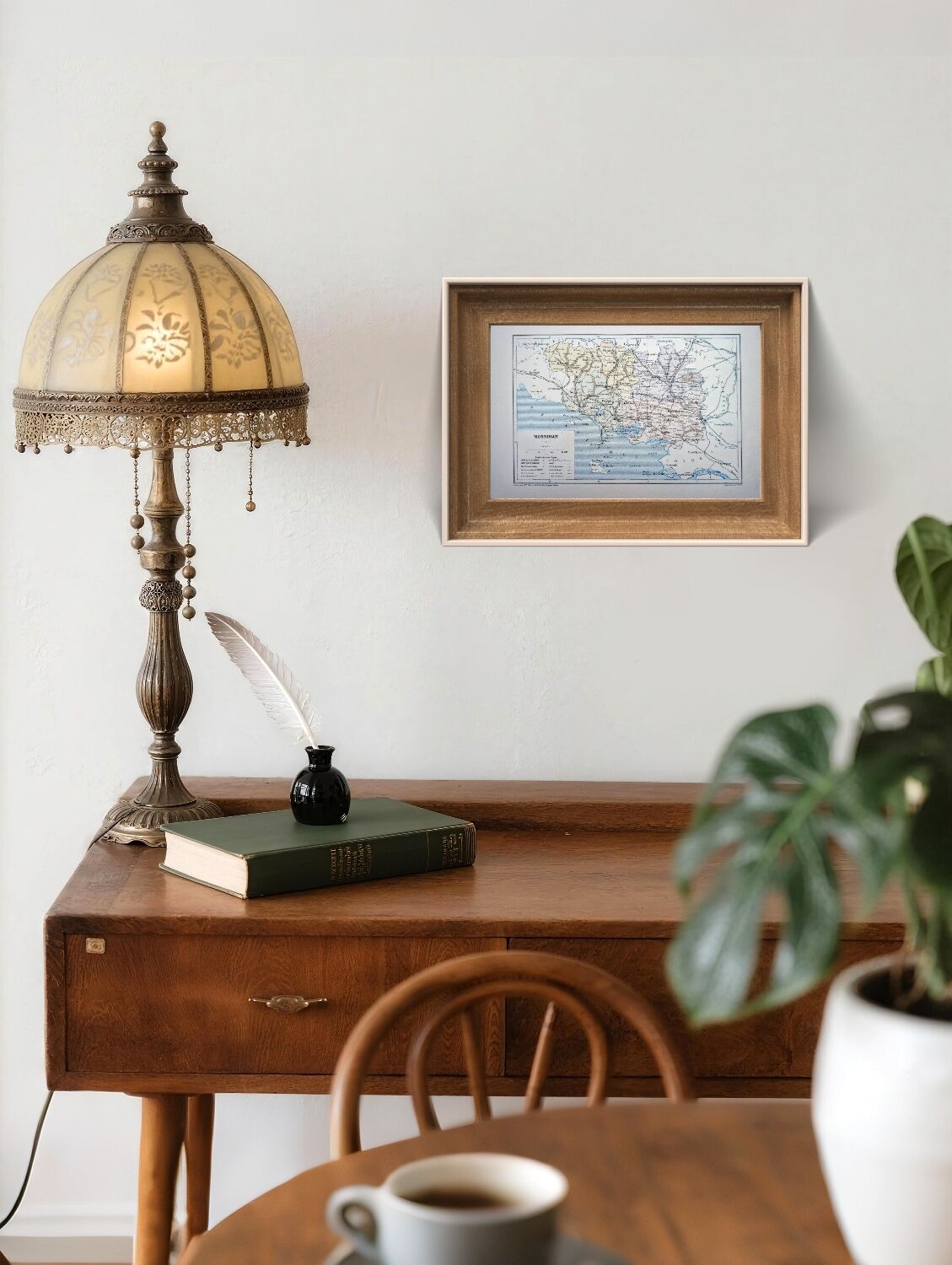 Printed in 1889, the Morbihan, old map.