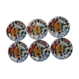 Set of 6 dessert Gien peonies plates